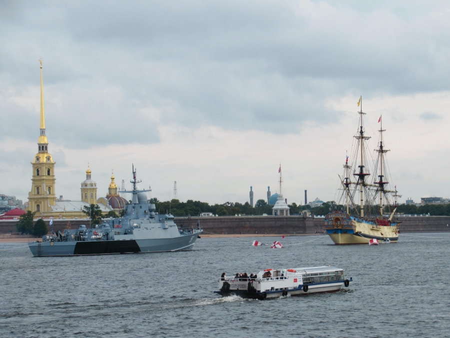 Warships at the Neva.