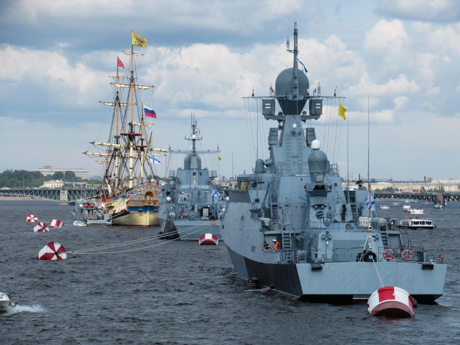 Baltic Fleet at Neva River.
