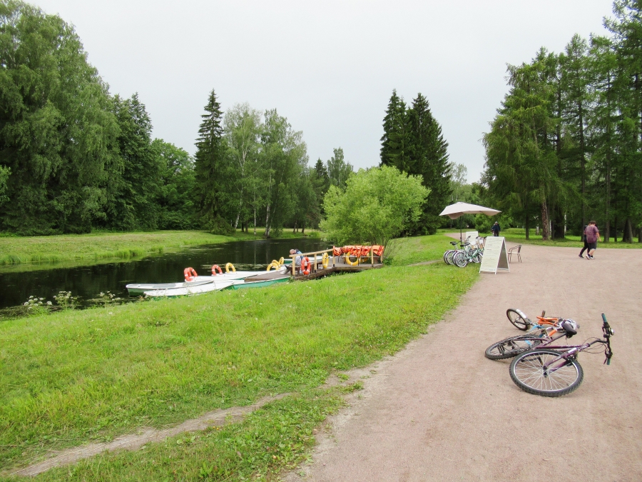 Bicycle and boat renting station.